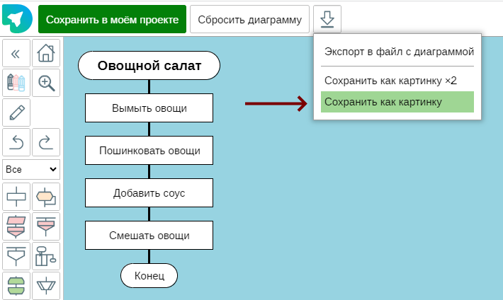 Сохранить блок-схему как изображение